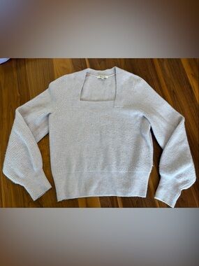 Madewell Light purple Square-Neck Ribbed Sweater